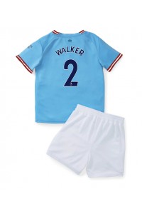 Fotbalové Dres Manchester City Kyle Walker #2 Dětské Domácí Oblečení 2022-23 Krátký Rukáv (+ trenýrky)